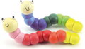 DŘEVO Baby červík barevný 16cm kloubová housenka pro miminko