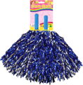 Mávátko party pom pom (pompon) třásně modro-stříbrné set 2ks na fandění