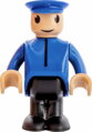 WOODY Mašinka elektrická zelená na baterie set s panáčkem doplněk k vláčkodráze
