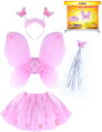 KARNEVAL Set šaty květinka s křídly a doplňky (104-150 cm) 3-10 let *KOSTÝM*