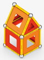 GEOMAG Classic Panels oranžová 78 dílků Eko magnetická STAVEBNICE