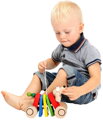 BINO DŘEVO Baby Pes tahací 19cm na kolečkách *DŘEVĚNÉ HRAČKY*