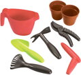 ECOIFFIER Vozík zahradní 26x50,5x33cm set s květináči a nářadím plast