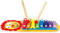 BINO Baby xylofon Lvíček 8 kláves 32cm duhový kov *HUDEBNÍ NÁSTROJE