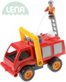 LENA Auto hasičské plastové 29cm aktivní hasiči stříkací vodu set s panáčkem 415