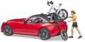 BRUDER 03485 Auto Dodge set s jízdním kolem a figurkou cyklistky