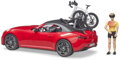 BRUDER 03485 Auto Dodge set s jízdním kolem a figurkou cyklistky