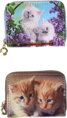 Peněženka dětská kočky 12x9cm na zip 6 druhů v sáčku