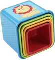 FISHER PRICE Baby věž plastová se zvířátky a čísly kostky pro miminko