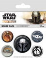 Odznaky kulaté Hvězdné Války Star Wars Mandalorian 2,5-4cm set 4ks