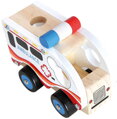 BINO DŘEVO Auto baby ambulance volný chod *DŘEVĚNÉ HRAČKY*