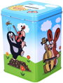 KRTEK (Krteček) Pokladnička 15cm set kasička se zámkem a klíčky kov