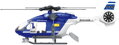 Vrtulník policejní modrá helikoptera Policie na baterie Světlo Zvuk