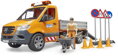 BRUDER 02677 Auto Mercedes Benz Sprinter silničáři s doplňky na baterie Světlo Zvuk