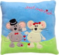 PLYŠ Polštářek myšky Love 25x25cm Just Married 2 barvy *PLYŠOVÉ HRAČKY*