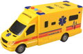 Auto sanitka žlutá na setrvačník 19cm ambulance na baterie Světlo Zvuk CZ