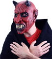 KARNEVAL Maska celoobličejová čert s ušima latex KARNEVALOVÝ DOPLNĚK