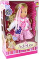 Panenka Adélka 40cm vypráví pohádku svítící vlasy na baterie set s kabelkou a doplňky