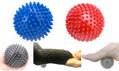 ACRA Míček masážní 7,5cm žlutý balónek ježek s bodlinkami v krabici