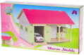 DŘEVO Farma stáj pro koně 34x22x19cm s garáží *DŘEVĚNÉ HRAČKY*