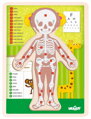 WOODY DŘEVO Puzzle holka naučná skládačka set 13 dílků s podložkou