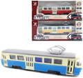 Tramvaj kovová s efekty 16cm na baterie zpětný chod Světlo Zvuk