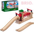 BRIO DŘEVO Set most železniční s výtahem + 2 koleje rozšíření k vláčkodráze