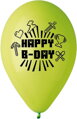 GEMAR Balónky nafukovací 26cm potisk narozeniny HAPPY B-DAY set 5ks