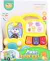 Zábavné piánko baby autobus 15cm na baterie Zvuk 2 barvy plast