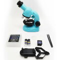 Mikroskop 21cm s držákem na mobil Zvětšení 100x, 400x, 1200x.