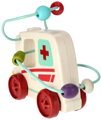 BAM BAM Baby auto sanitka na setrvačník labyrint motorický s korálky plast
