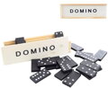 Hra Domino plastové dílky v dřevěné krabičce *SPOLEČENSKÉ HRY*
