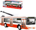 Trolejbus MHD 28cm česky hlásí zastávky funkční dveře na baterie Světlo Zvuk CZ