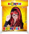 KARNEVAL Paruka červenočerná dospělá KARNEVALOVÝ DOPLNĚK