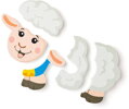 WOODY DŘEVO Baby vkládací puzzle ovečka skládačka 5 dílků na desce