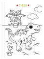 Omalovánka set s vodovými barvami a štětcem Dinosauři