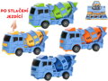 Auto stavební míchačka 10cm jezdící po stlačení plast 4 barvy