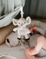 PLYŠ Slon baby natahovací hrací strojek závěsný usínáček pro miminko