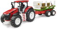 BRUDER 03453 Roadmax traktor set s vyvážecím přívěsem a 3 kládami