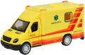 Auto ambulance kovová zpětný chod 10cm sanitní vůz v krabici 2 barvy