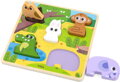 VIGA DŘEVO Vkládačka Divoká zvířátka puzzle vkládací na desce 5 dílků