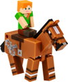 MINECRAFT Zvířátko natahovací set s postavičkou na klíček 4 druhy