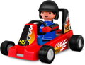 EFKO IGRÁČEK Závodník povolání set figurka kloubová + červená motokára