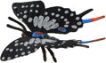 Motýl tropický Papilio / Otakárek černo-šedivý 6cm zvířátko plastová figurka Zooted