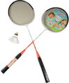 Badmintonový set 2 pálky 65cm + košíček v pouzdře na zip 2 barvy