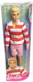 MATTEL BRB Barbie Fashionistas panák Ken červenobílé pruhované triko
