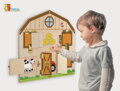 VIGA DŘEVO Zamykání a odemykání baby motorická hra *DŘEVĚNÉ HRAČKY*