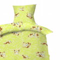 Hybler textil Povlečení bavlna do postýlky Štěně zelené 90x130, 45x60 cm