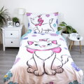 Jerry Fabrics Povlečení Marie Cat Floral 140x200, 70x90 cm