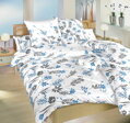 Dadka Povlečení krep Agáta denim na bílém 220x200, 2x70x90 cm